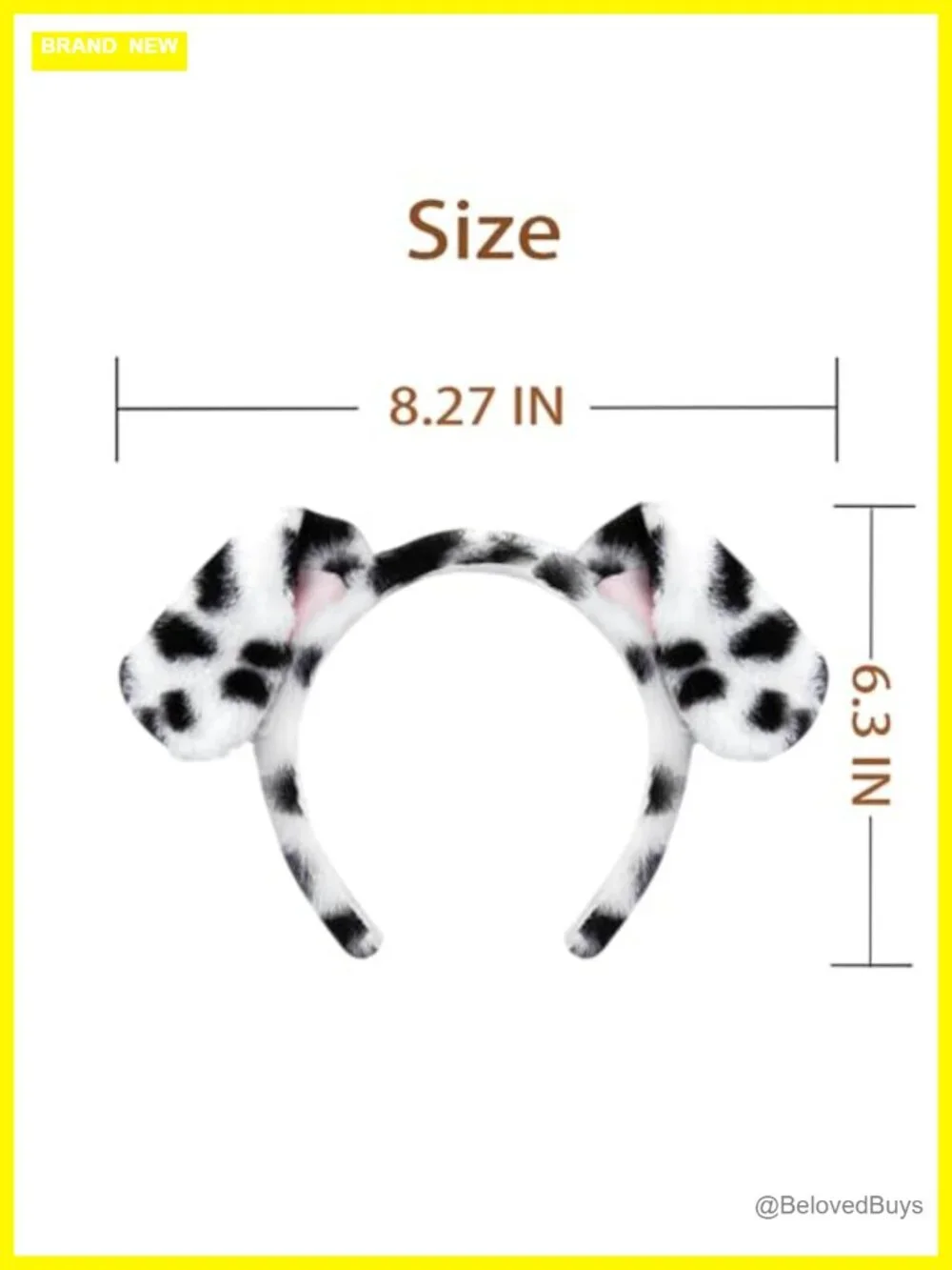 Dalmatian Dog Ears Headband - 8 Pack Fluffy Puppy Ear Hairband Adult Halloween